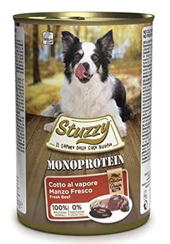 Stuzzy Dog Monoprotein Rind, Hundefutter nass, 6 Dosen x 400 g, 2.4 kg von Stuzzy