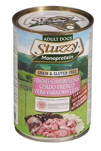 Stuzzy Dog Monoprotein Schwein, Hundefutter nass, 6 Dosen x 400 g, 2.4 kg von Stuzzy