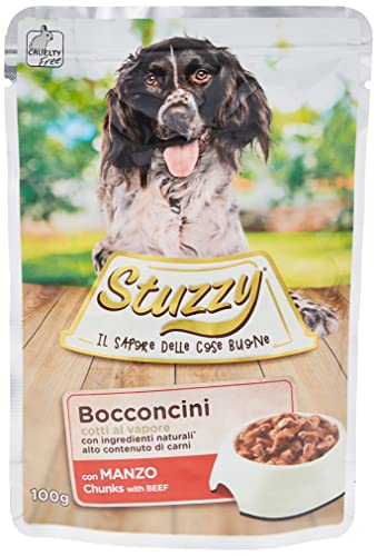 Stuzzy Dog Rind, Hundefutter nass in Soße, 24 Beutel x 100 g von Stuzzy