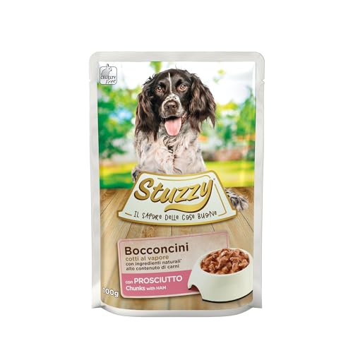 Stuzzy Dog Schinken, Hundefutter nass in Soße, 24 Beutel x 100 g von Stuzzy