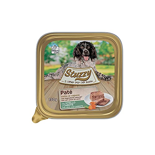 Stuzzy Mister, Nassfutter für Erwachsene Hunde, Rindfleisch und Karotten, Pastete und Fleisch in Stücken, insgesamt 3,3 kg (22 Becher x 150 g) von Stuzzy