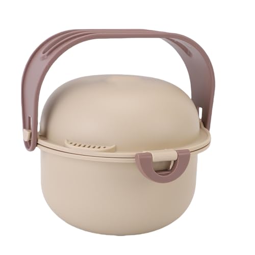 Stylebest 2 in 1 Reise -Hundefutterschalen aus Edelstahl aus Edelstahl Plastik Faltbares Hundwasserfutterfuttermittel mit Griff für Außenwanderungen (Aprikosenfarbe) von Stylebest