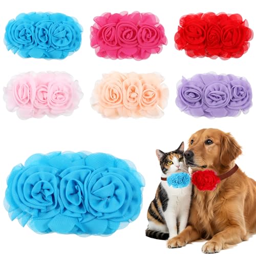 Hundehalsband, Blumen, 6 Stück Hundeschleifen für große Hunde, Welpen, kleine, mittelgroße und große Katzen, Alpaka, Kaninchen, Haustier-Halsband, Schleifen, Schieber, Fellpflege-Halsbänder Hundehalsband, Blumen, 6 Stück Hundeschleifen für große Hunde, Welpen, kleine, mittelgroße und große Katzen, Alpaka, Kaninchen, Haustier-Halsband, Schleifen, Schieber, Fellpflege-Halsbänder von Styquenzer