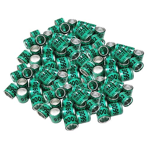 100 Stück 2021 Aluminium Vogeltaube Renntaube Beinringe Bänder Grün 100 Stück 2021 Aluminium Vogeltaube Renntaube Beinringe Bänder Grün von Suammiitstrieadea
