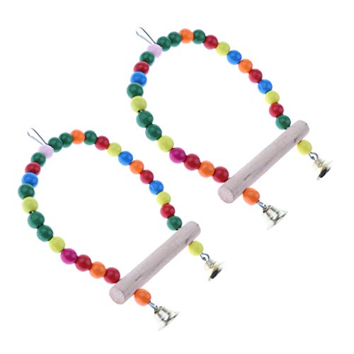 2 x Vogel-/Papageienkäfig-Hängematte, mehrfarbig, Schaukel-Hängeschaukel mit Glocke 2 x Vogel-/Papageienkäfig-Hängematte, mehrfarbig, Schaukel-Hängeschaukel mit Glocke von Suammiitstrieadea