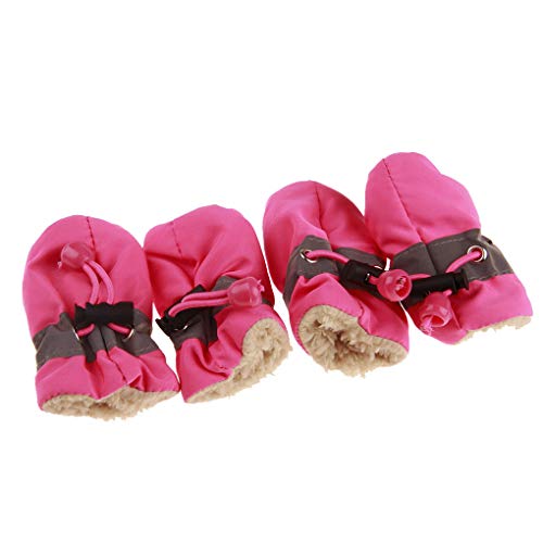 4 Stück/Set tragbare Haustier-Hundeschuhe, rutschfest, Regenstiefel, Herbst/Winter, Hundepfoten, weiche Schuhe, Rosa, Nr. 2 mit Samt 4 Stück/Set tragbare Haustier-Hundeschuhe, rutschfest, Regenstiefel, Herbst/Winter, Hundepfoten, weiche Schuhe, Rosa, Nr. 2 mit Samt von Suammiitstrieadea