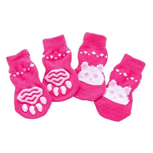 4 niedliche Haustiersocken für Katzen, Welpen, Hunde, rutschfest, Pfotenschutz, Größe M, Kaninchen von Suammiitstrieadea