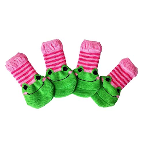 4 niedliche Socken für Haustiere, Katzen, Welpen, Hunde, rutschfest, Pfotenschutz, Größe S, Frosch 4 niedliche Socken für Haustiere, Katzen, Welpen, Hunde, rutschfest, Pfotenschutz, Größe S, Frosch von Suammiitstrieadea