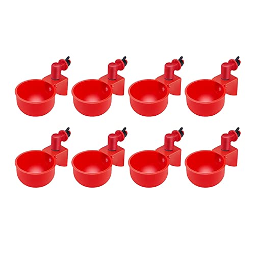 8/12 Stück Huhn Geflügel Wassertränke Cup Coop Bowl Automatische Taubenfütterung, 8 Stück, Rot, 8 Stück von Suammiitstrieadea