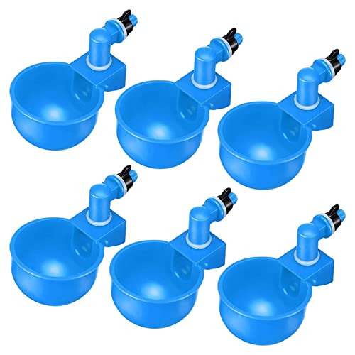 Automatische Hühnertränke für Wachteln, Geflügel, Blau, 6 Stück, 10,5 x 6,5 x 4 cm, 6 Stück von Suammiitstrieadea