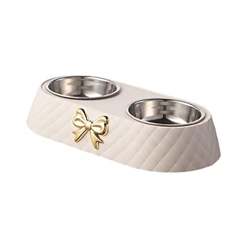 Doppelnäpfe für Hunde und Katzen, abnehmbar, praktisch, für Futter und Wasser, rutschfeste Unterseite, Beige Doppelnäpfe für Hunde und Katzen, abnehmbar, praktisch, für Futter und Wasser, rutschfeste Unterseite, Beige von Suammiitstrieadea