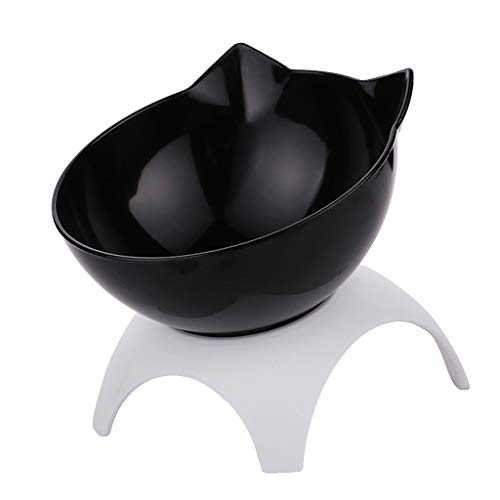 Erhöhter einzelner Katzennapf, Haustierfutter, Wasser-Futterspender mit Ständer, für Katzen und Hunde, Schwarz Erhöhter einzelner Katzennapf, Haustierfutter, Wasser-Futterspender mit Ständer, für Katzen und Hunde, Schwarz von Suammiitstrieadea