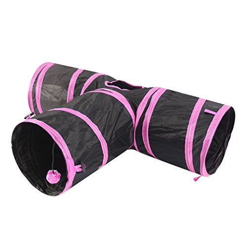 Faltbares Kitty Drei-Wege-Zelt Katzentunnel Haustier Tube Spielzeug für Kätzchen Spaß Rosa Faltbares Kitty Drei-Wege-Zelt Katzentunnel Haustier Tube Spielzeug für Kätzchen Spaß Rosa von Suammiitstrieadea