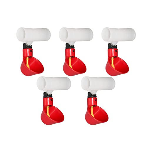 Geflügel-Wasser-Trinkbecher für Huhn, Henne, Kunststoff, automatische Trinkflasche, 10 x 7,3 cm, Rot, 10 x 7,3 cm, 5 Stück von Suammiitstrieadea