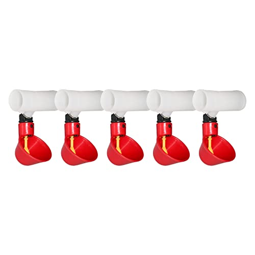 Geflügel-Wasser-Trinkbecher für Huhn, Henne, Kunststoff, automatische Trinkflasche, 6,6 x 10 cm, Rot, 6,6 x 10 cm, 5 Stück Geflügel-Wasser-Trinkbecher für Huhn, Henne, Kunststoff, automatische Trinkflasche, 6,6 x 10 cm, Rot, 6,6 x 10 cm, 5 Stück von Suammiitstrieadea