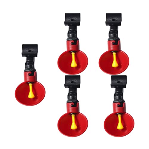 Geflügel-Wasser-Trinkbecher für Huhn, Henne, Kunststoff, automatische Trinkflasche, 7 x 3,5 cm, Rot, 7 x 3,5 cm, 5 Stück Geflügel-Wasser-Trinkbecher für Huhn, Henne, Kunststoff, automatische Trinkflasche, 7 x 3,5 cm, Rot, 7 x 3,5 cm, 5 Stück von Suammiitstrieadea