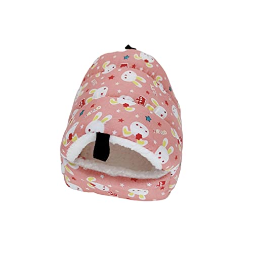 Hamsterbett, Höhle, gemütliches Hamsterhaus, Schlafnest für Bartagamen, rosa Cartoon-Muster, 8 x 8 cm Hamsterbett, Höhle, gemütliches Hamsterhaus, Schlafnest für Bartagamen, rosa Cartoon-Muster, 8 x 8 cm von Suammiitstrieadea