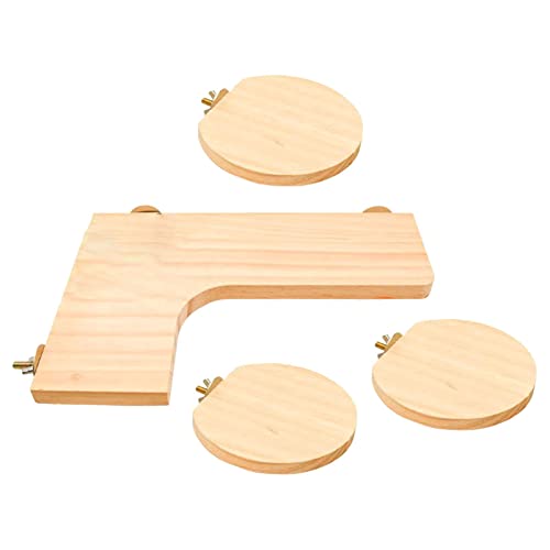 Hamsterkäfig-Plattform aus Holz, Spielplatz-Zubehör für Chinchillas, zum Spielen, 4 Stück Hamsterkäfig-Plattform aus Holz, Spielplatz-Zubehör für Chinchillas, zum Spielen, 4 Stück von Suammiitstrieadea