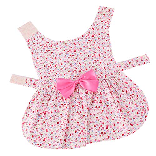 Haustierkleid für Hunde, Welpen, Rock, Blumenmuster, Sommer, Frühling, Party, Outfit, Größe M, Rosa von Suammiitstrieadea
