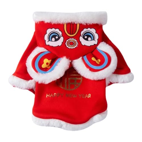 Haustierkleidung für chinesische Frühlingsfeste, Hunde-Kapuzenpullover, Mantel, weich, rot, für Party, M Haustierkleidung für chinesische Frühlingsfeste, Hunde-Kapuzenpullover, Mantel, weich, rot, für Party, M von Suammiitstrieadea