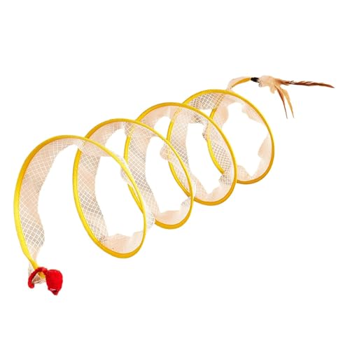 Interaktives Katzenspielzeug, zusammenklappbare Röhren, Katzentunnelschlauch zum Spielen, Kaninchen, Kätzchen, kariertes Tuch, weiß von Suammiitstrieadea