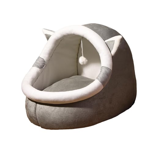 Katzenbett, Höhle, Hundehütte, schlafend, halbgeschlossenes Haustier-Katzennest für Welpen, Hunde, Kätzchen, L, Grau Katzenbett, Höhle, Hundehütte, schlafend, halbgeschlossenes Haustier-Katzennest für Welpen, Hunde, Kätzchen, L, Grau von Suammiitstrieadea