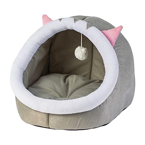 Katzenbett Winter Welpenhütte Nest mit Ballhaus für den Innenbereich, graue Katze, S, graue Katze, S Katzenbett Winter Welpenhütte Nest mit Ballhaus für den Innenbereich, graue Katze, S, graue Katze, S von Suammiitstrieadea