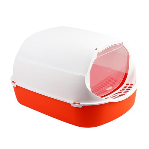 Katzentoilette mit Tür, abnehmbar, leicht zu reinigen, vollständig geschlossene Katzentoilette, Orange Katzentoilette mit Tür, abnehmbar, leicht zu reinigen, vollständig geschlossene Katzentoilette, Orange von Suammiitstrieadea