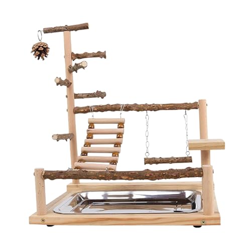 Papageien-Sitzstange, Spielständer, stehend, Holz, Vogel-Spielplatz für Kakadus, Lovebirds von Suammiitstrieadea