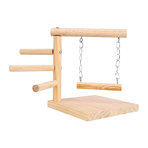 Papageien-Spielständer Tisch-Vogelständer für Nymphensittiche, Sittiche, Lorikeet, Kakadu, Rohholz von Suammiitstrieadea