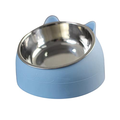 Pet Feeder 15° Erhöhter Einzelnapf für Katze Hund für kleine mittelgroße Hunde Kätzchen, Blau von Suammiitstrieadea