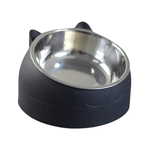 Pet Feeder 15° Erhöhter Einzelnapf für Katze Hund für kleine mittelgroße Hunde Kätzchen, Schwarz Pet Feeder 15° Erhöhter Einzelnapf für Katze Hund für kleine mittelgroße Hunde Kätzchen, Schwarz von Suammiitstrieadea