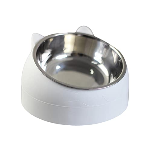 Pet Feeder 15° Erhöhter Einzelnapf für Katze Hund für kleine mittelgroße Hunde Kätzchen, Weiß Pet Feeder 15° Erhöhter Einzelnapf für Katze Hund für kleine mittelgroße Hunde Kätzchen, Weiß von Suammiitstrieadea