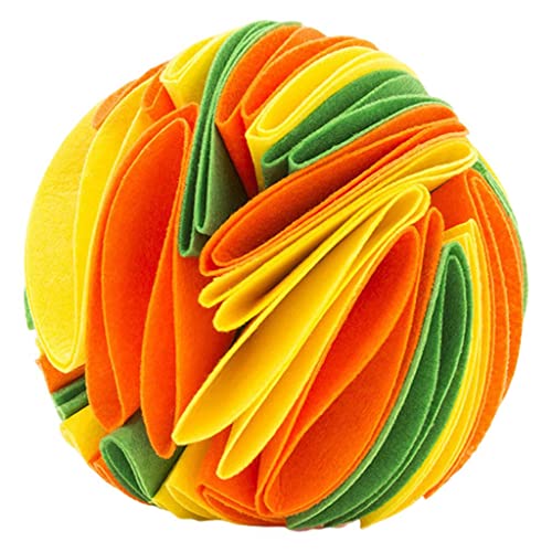 Schnüffelball für Hunde, Puzzle-Spielzeug, erhöht den IQ, langsamer Futterspender, Haustierzug, Gelb, Orange, Grün, 20 cm von Suammiitstrieadea