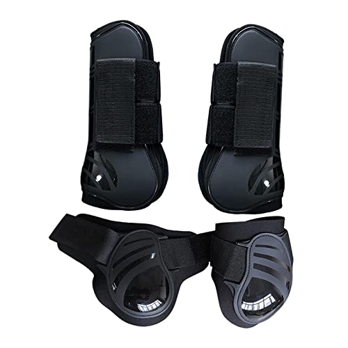 Suammiitstrieadea 4 Stück Pferde-Hinterbeinstiefel, Streichschloss für Pferde, Schwarz, Größe XL Suammiitstrieadea 4 Stück Pferde-Hinterbeinstiefel, Streichschloss für Pferde, Schwarz, Größe XL von Suammiitstrieadea