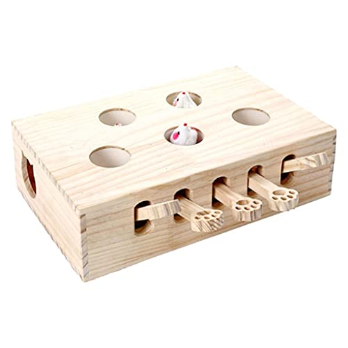 Suammiitstrieadea Cat Tease Punch Lustiges interaktives Spielzeug aus Holz Whack Maus Puzzle Box Mäuse von Suammiitstrieadea