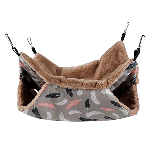 Suammiitstrieadea Hängematte für Hamster, Frettchen, Ratten, Eichhörnchen, zum Aufhängen, Käfig, Nest, Haus, Spielzeug, 20 x 20 cm, Braun von Suammiitstrieadea