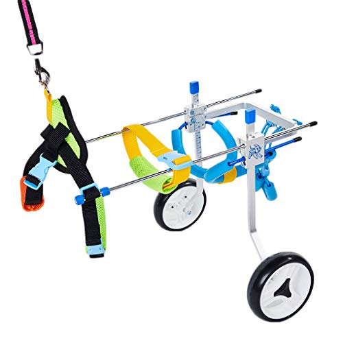 Suammiitstrieadea Haustier-Rollstuhl, Aluminium, Rollwagen, Roller, behindertes Hinterbein, verstellbar, Anti-Schock-Gehwerkzeug Suammiitstrieadea Haustier-Rollstuhl, Aluminium, Rollwagen, Roller, behindertes Hinterbein, verstellbar, Anti-Schock-Gehwerkzeug von Suammiitstrieadea