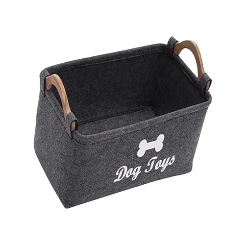 Suammiitstrieadea Haustierspielzeug Aufbewahrung Leckerlis Organizer Boxen für Kleidung, Decke, Hundespielzeug, Schwarz, 38 x 25 x 18 cm von Suammiitstrieadea