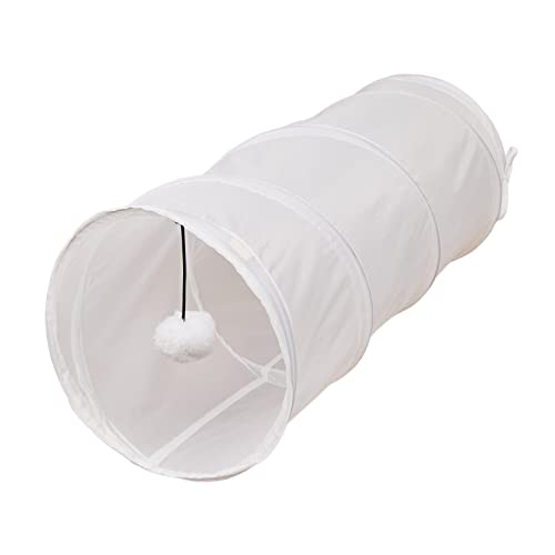 Suammiitstrieadea Kätzchentunnel-Tunnel-Training, gefaltetes Kätzchen-Katzenspielzeug mit Spielball, Katzentunnel, regulär, weiß, gerade Form, 25 x 70 cm Suammiitstrieadea Kätzchentunnel-Tunnel-Training, gefaltetes Kätzchen-Katzenspielzeug mit Spielball, Katzentunnel, regulär, weiß, gerade Form, 25 x 70 cm von Suammiitstrieadea