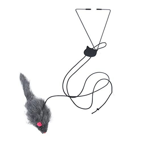 Suammiitstrieadea Katzen-Maus-Spielzeug zum Aufhängen, einfach zu installieren, Übungsfänger, interaktives Kätzchen, grau Suammiitstrieadea Katzen-Maus-Spielzeug zum Aufhängen, einfach zu installieren, Übungsfänger, interaktives Kätzchen, grau von Suammiitstrieadea