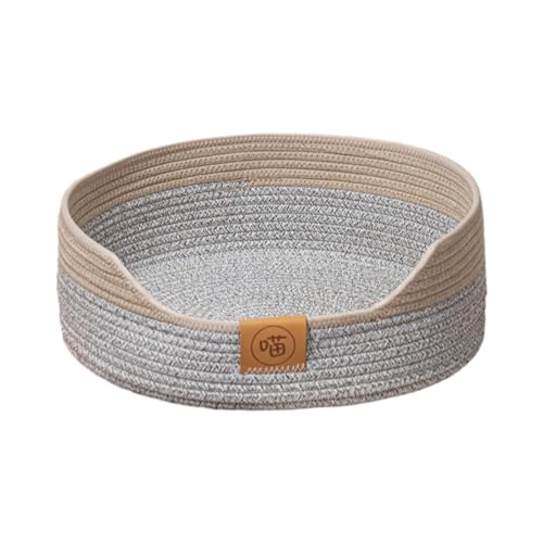 Suammiitstrieadea Katzenbett aus gewebtem Baumwollseil, Haustierzubehör, atmungsaktiv, 40 cm, Grau, 40 cm Suammiitstrieadea Katzenbett aus gewebtem Baumwollseil, Haustierzubehör, atmungsaktiv, 40 cm, Grau, 40 cm von Suammiitstrieadea
