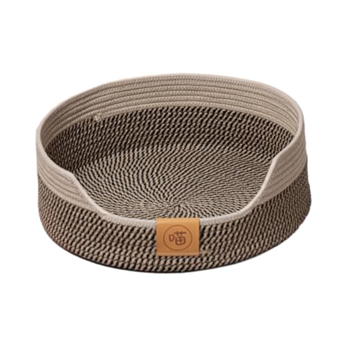 Suammiitstrieadea Katzenbett aus gewebtem Baumwollseil, Haustierzubehör, atmungsaktiv, 50 cm, Braun Suammiitstrieadea Katzenbett aus gewebtem Baumwollseil, Haustierzubehör, atmungsaktiv, 50 cm, Braun von Suammiitstrieadea