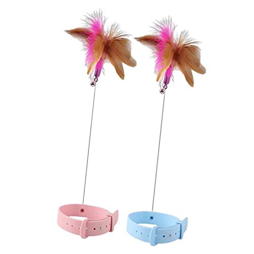 Suammiitstrieadea Katzenfeder-Halsband, freihändig, lustig, für den Innenbereich, 1 x Rosa, 1 x Blau, 1 x Rosa, 1 x Blau, 23,5 cm Suammiitstrieadea Katzenfeder-Halsband, freihändig, lustig, für den Innenbereich, 1 x Rosa, 1 x Blau, 1 x Rosa, 1 x Blau, 23,5 cm von Suammiitstrieadea