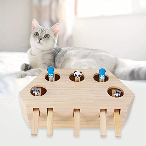 Suammiitstrieadea Katzenjagd Maus Spielzeug Holzkiste Puzzle Spielzeug Fangen Mäuse 5 Löcher Suammiitstrieadea Katzenjagd Maus Spielzeug Holzkiste Puzzle Spielzeug Fangen Mäuse 5 Löcher von Suammiitstrieadea