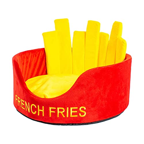 Suammiitstrieadea Kuscheliges Plüsch-Schlafkissen für Katzen, Pommes Frites Suammiitstrieadea Kuscheliges Plüsch-Schlafkissen für Katzen, Pommes Frites von Suammiitstrieadea
