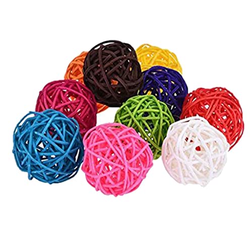 Suammiitstrieadea Rattan-Kugel, Vogelspielzeug, DIY-Zubehör, Spielzeug für Papageien, Wellensittiche, Sittiche, 4 cm, 10 Stück von Suammiitstrieadea