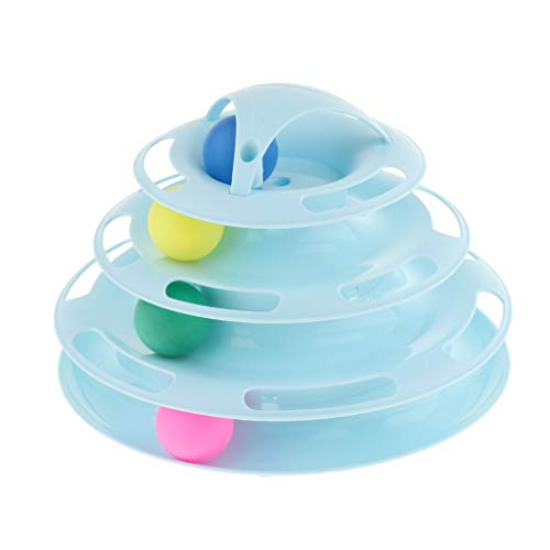 Suammiitstrieadea Vierlagiges Haustier-Katzenspielzeug, Drehteller, Intelligenz-Training, Balltablett, Blau Suammiitstrieadea Vierlagiges Haustier-Katzenspielzeug, Drehteller, Intelligenz-Training, Balltablett, Blau von Suammiitstrieadea