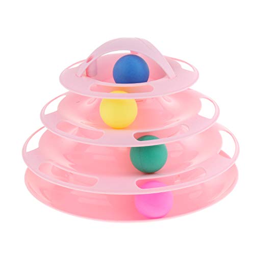 Suammiitstrieadea Vierlagiges Haustier-Katzenspielzeug, Drehteller, Intelligenz-Training, Balltablett, Rosa Suammiitstrieadea Vierlagiges Haustier-Katzenspielzeug, Drehteller, Intelligenz-Training, Balltablett, Rosa von Suammiitstrieadea
