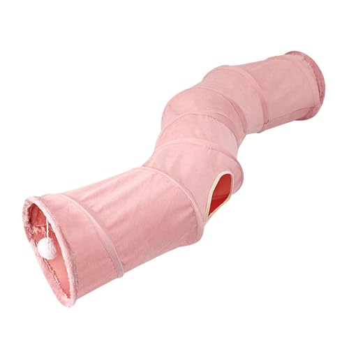 Suammiitstrieadea Zusammenklappbarer Katzentunnelschlauch, interaktives Spielzeug mit Glockenball für kleine Tiere, Rosa Suammiitstrieadea Zusammenklappbarer Katzentunnelschlauch, interaktives Spielzeug mit Glockenball für kleine Tiere, Rosa von Suammiitstrieadea